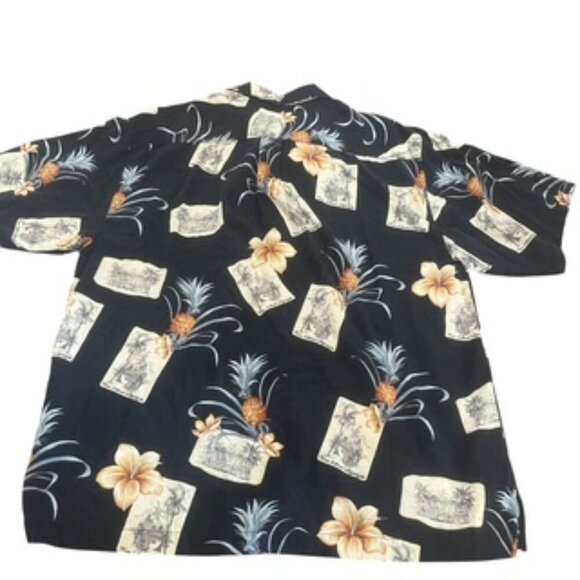 Jamaica Jaxx Silk Hawaiian Shirt Mens XL Black Button Up Short Sleeve EUC - Picture 5 of 10